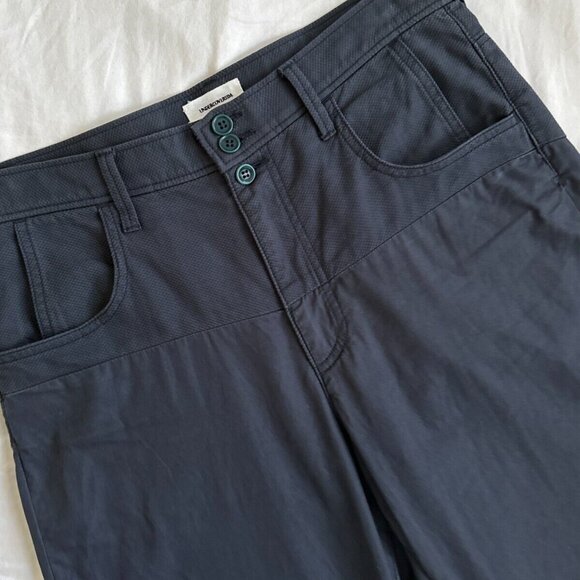 Navy Blue Partial Textured Lightweight Tapered Chino Pants by Undercover - Picture 3 of 8